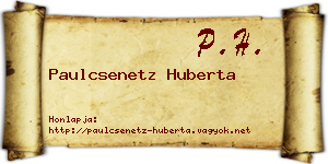 Paulcsenetz Huberta névjegykártya